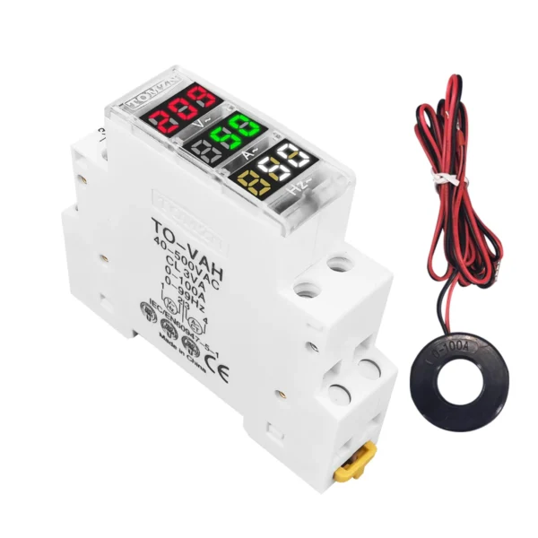 Din Rail 3in1 Single Phase ampere voltage frequency Meter Ac 0-99Hz 100A voltmeter Indicator LED Digital Display 110V 230V TOMZN - Image 4