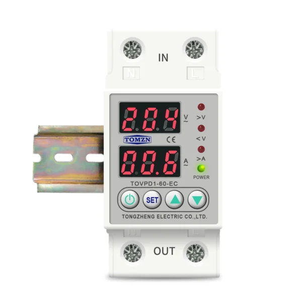 Din Rail 230V Adjustable Over and Under Voltage Protective Device Protector Relay Monitor Current Limit TOMZN 40A 60A 80A 100A - Image 4