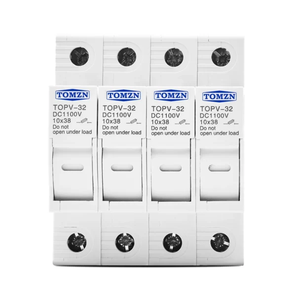 TOMZN 4P 1100V DC Fuse Holder 10*38mm High Voltage Solar PV TOPV-32 Base Photovoltaic System Protection Protector gPV - Image 6