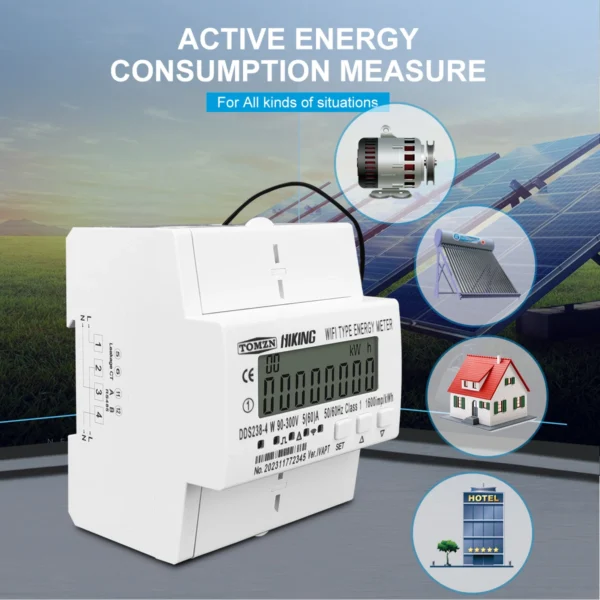 60A 90-300V TUYA WIFI Smart Leakage Energy Meter kWh Temperature Circuit Breaker Timer With Voltage Current Protector RS485 - Image 3