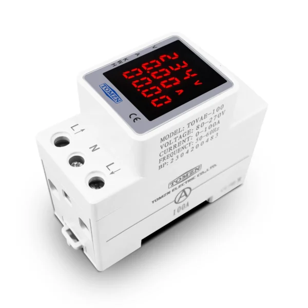 3IN1 din rail TOVAE-100 AC 110V 220V 100A Voltage Current KWH Electric energy monitor meter VOLT AMP voltmeter ammeter TOMZN - Image 3