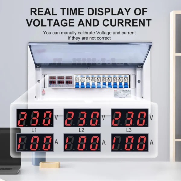 3 Phase 100A Din rail adjustable Over Under Voltage current limit protection Relay Protector SYN ASYNC Synchronous Asynchronous - Image 2