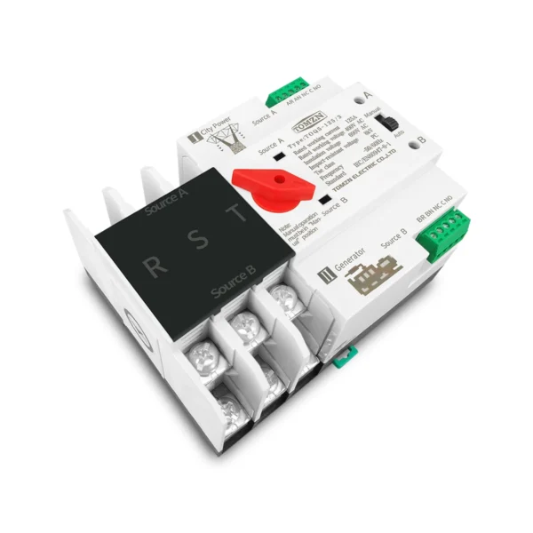 TOMZN 3P 3 Phase Din Rail ATS Dual Power Automatic Transfer Switch Electrical Selector Uninterrupted Power 63A 100A 125A - Image 3