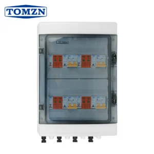 Solar photovoltaic PV Combiner Box With Lightning Protection 4 input 4 out DC 600V Fuse MCB SPD Waterproof Box IP65 24ways