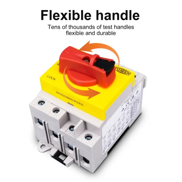 TOMZN 4P PV DC 1200V 32A Din Rail Solar Rotating Handle Isolator Rotary Switch Disconnector For Solar distribution box - Image 3