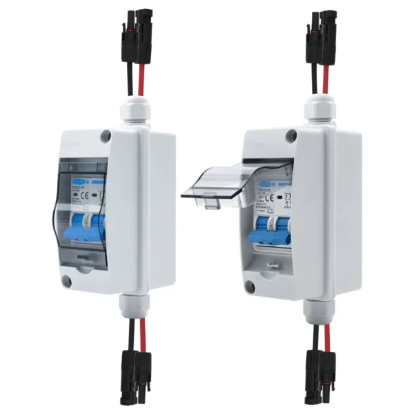 TOMZN Solar photovoltaic PV Combiner Box with DC MCB IP65 HT 2ways 600/1000V 1 input 1 out DC with matching wires Waterproof Box - Image 6