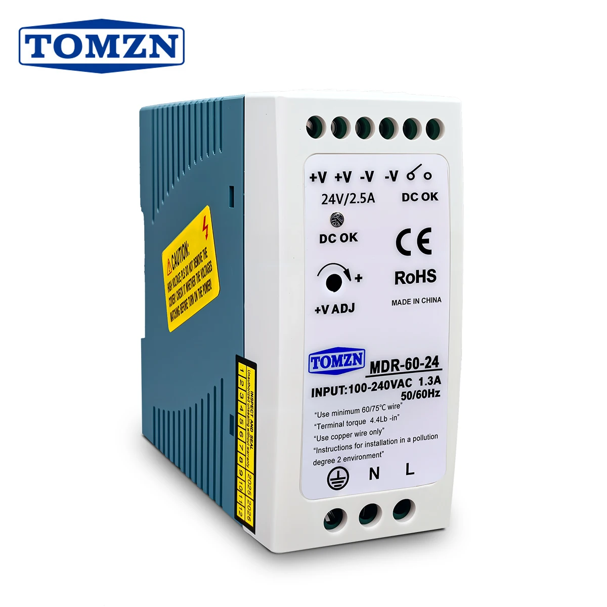 TOMZN DIN RAIL 60W AC-DC SMPS Single Output Switching power supply input 110V 220V output 5V 12V 15V 24V 36V 48V adjustable