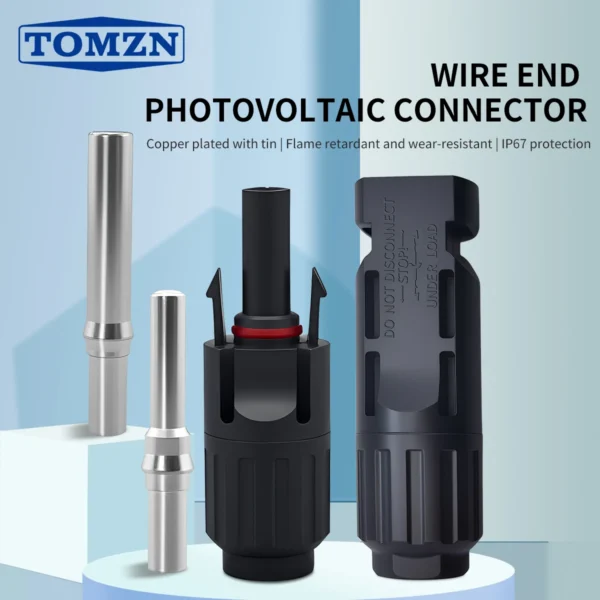 TOMZN 1000V 45A Two sets of Solar Connectors Panel Branch PV Photovoltaic Wire Board Terminal Box Inverter Waterproof IP67 125℃
