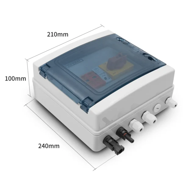 Solar photovoltaic PV Combiner Box With Lightning Protection 1 input 1 out DC 1000V Fuse MCB SPD Waterproof Box IP65 - Image 6