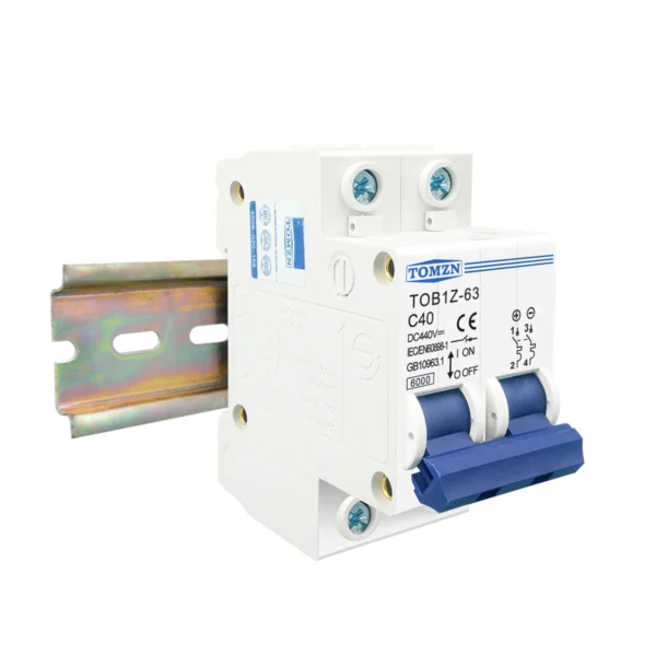 TOMZN 2P DC MCB 6KA 440V Mini Circuit Breaker 3A 6A 10A 16A 20A 25A 32A 40A 50A 63A - Image 3