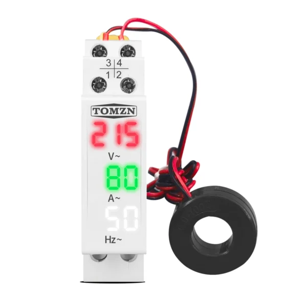 Din Rail 3in1 Single Phase ampere voltage frequency Meter Ac 0-99Hz 100A voltmeter Indicator LED Digital Display 110V 230V TOMZN - Image 3