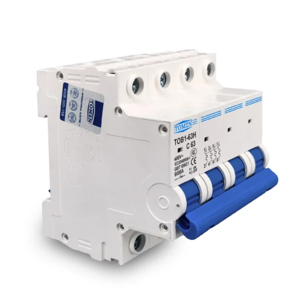 4P AC MCB TOB1-63 C type 230/400V~ 50HZ/60HZ Mini Circuit breaker 3A 6A 10A 16A 20A 25A 32A 40A 50A 63A - Image 2