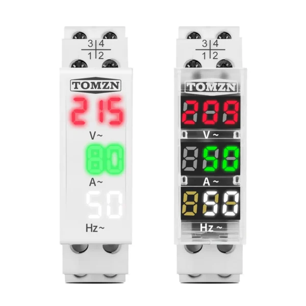 Din Rail 3in1 Single Phase ampere voltage frequency Meter Ac 0-99Hz 100A voltmeter Indicator LED Digital Display 110V 230V TOMZN - Image 2