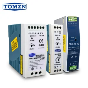 DIN RAIL EDR MDR 20W 60W 75W AC to DC SMPS Output Switching power supply input 100-240V output 5V 12V 15V 24V 36V 48V adjustable
