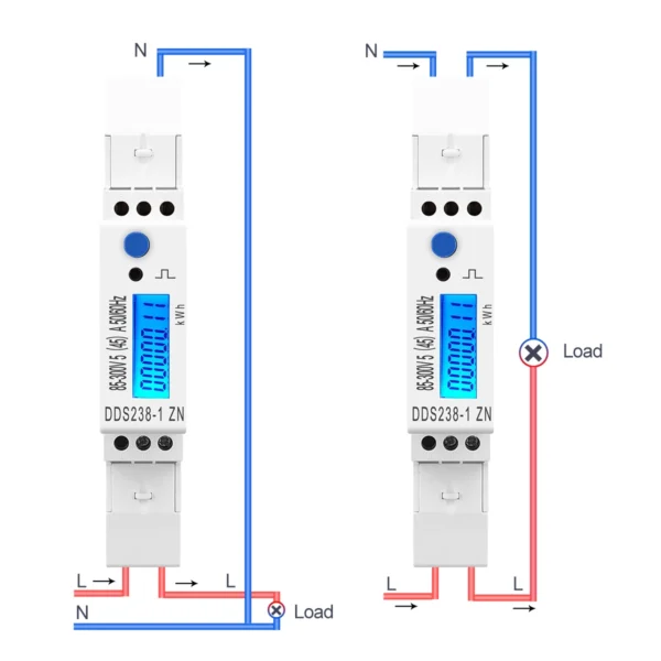 5(45)A 45A MAX 110V 220V 50HZ 60HZ voltage current single phase Din rail KWH Watt hour energy meter with RS485 MODBUS-RUT - Image 4