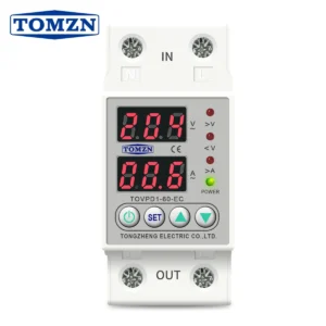 8pcs Din Rail 230V Adjustable Over Voltage and Under Voltage Protective Device Protector Relay TOMZN TOVPD1-63-EC
