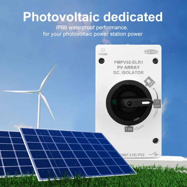 Waterproof  PV Isolator DC 1200V 32A M25 threaded holes IP66 Solar Rotating Rotary Switch Disconnector Photovoltaic Outdoor - Image 3