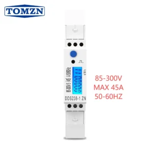 5(45)A 45A MAX 110V 220V 50HZ 60HZ voltage current single phase Din rail KWH Watt hour energy meter with RS485 MODBUS-RUT