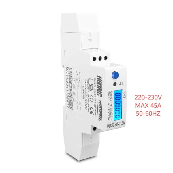 5(45)A 45A MAX 110V 220V 50HZ 60HZ voltage current single phase Din rail KWH Watt hour energy meter with RS485 MODBUS-RUT - Image 2