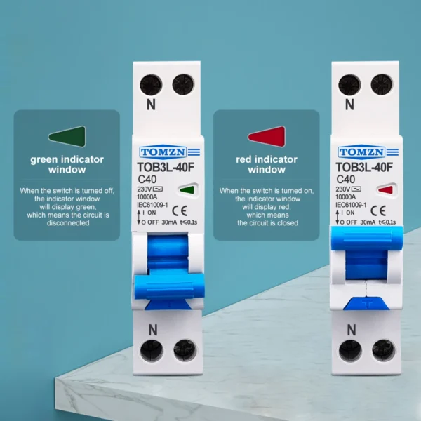 18mm RCBO 1P+N 10KA Residual current differential automatic Circuit breaker with over current Leakage protection AC type 230V - Image 5