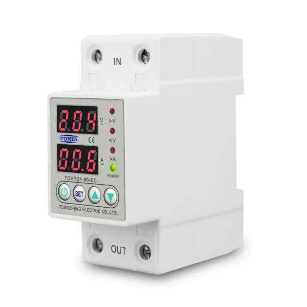 Din Rail 230V Adjustable Over and Under Voltage Protective Device Protector Relay Monitor Current Limit TOMZN 40A 60A 80A 100A - Image 2