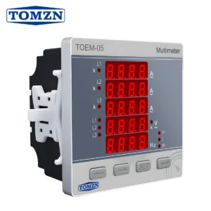 TOMZN Three Phase Volt Current Frequency Multi-function Meter 3P4L AC/DC 85-265V Line-to-Line Voltage Password Max and Min Value