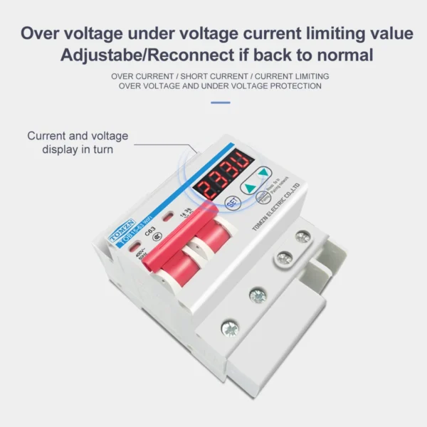 Din Rail WIFI Circuit Breaker Smart Switch Remote Control by Ewelink with over and under voltage current protecion LCD display - Image 5