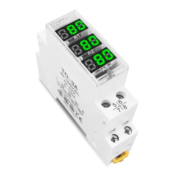 Din Rail 18mm apmere Meter AC 100A 220V 380V Three Phase Modular ammeterIndicator LED Digital Display Detector witch CT - Image 3