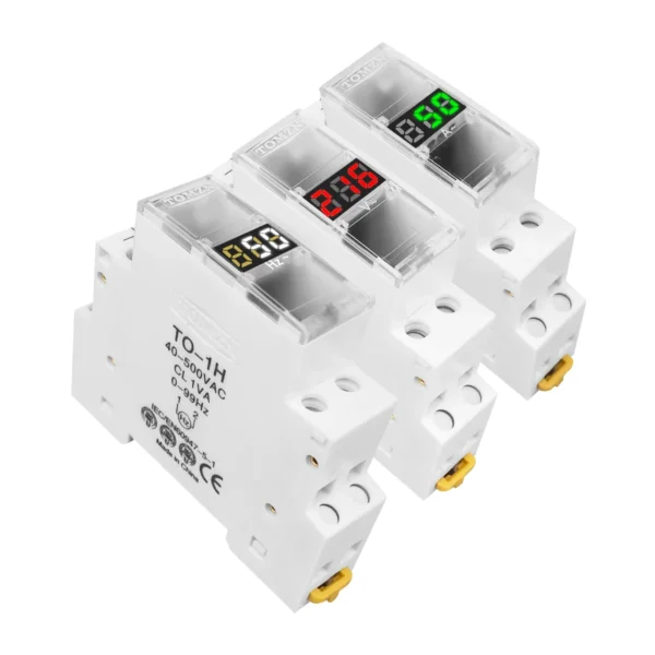 Din Rail 18mm Voltage Meter Ammeter AC 40-500V 220V 380V Single Three Phase Modular Indicator LED Digital Display Detector - Image 4