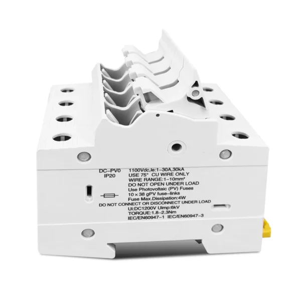 TOMZN 4P 1100V DC Fuse Holder 10*38mm High Voltage Solar PV TOPV-32X Base Photovoltaic System Protection Protector gPV LED - Image 5