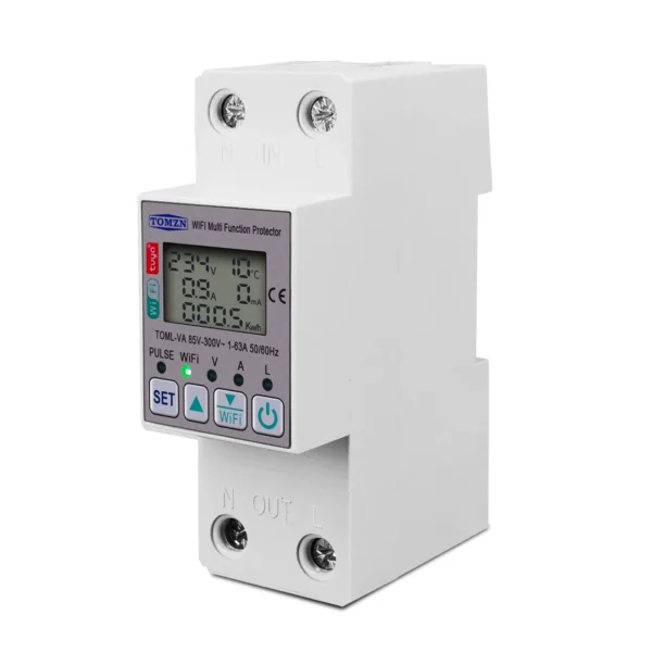 TOMZN 63A 110V 220V smartlife WIFI Energy Meter Kwh Metering switch Timer with voltage current and leakage protection TUYA - Image 2