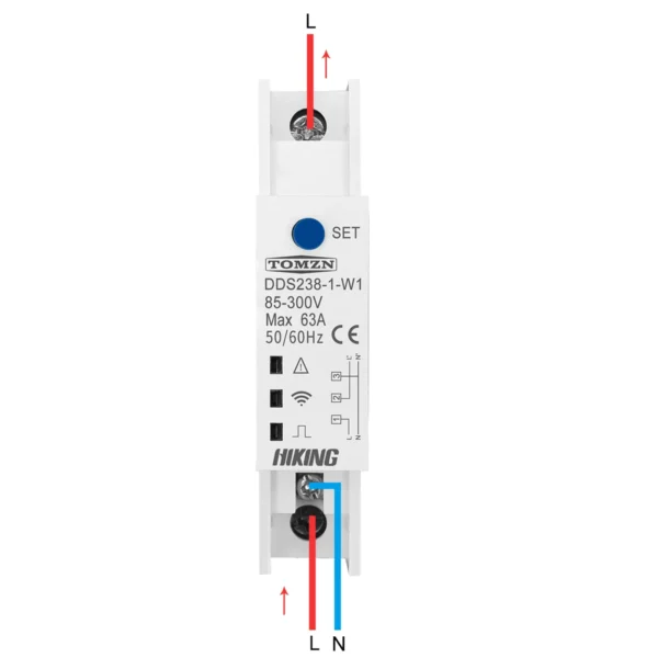 18mm 63A WIFI smart Bidirectional Energy Meter timer Power Monitor kWh Meter SMARTLIFE with voltage current protection TOMZN - Image 3