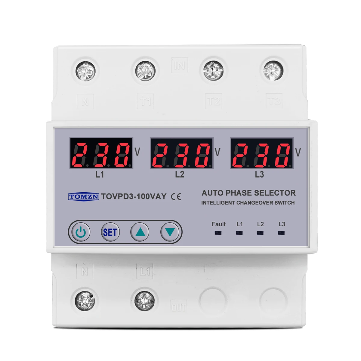 Three phase 3P+N Din rail phase selector Voltmeter with adjustable Over and Under Voltage protection Monitor Relays Protector - Image 4