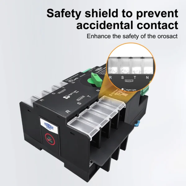 TOMZN Din Rail 3 phase ATS for PV 4P 63A 100A 125A 230V Dual Power Automatic Transfer Electrical Selector Switch Uninterrupted - Image 6