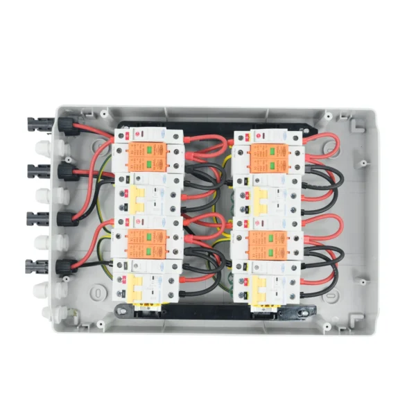 Solar photovoltaic PV Combiner Box With Lightning Protection 4 input 4 out DC 600V Fuse MCB SPD Waterproof Box IP65 24ways - Image 5