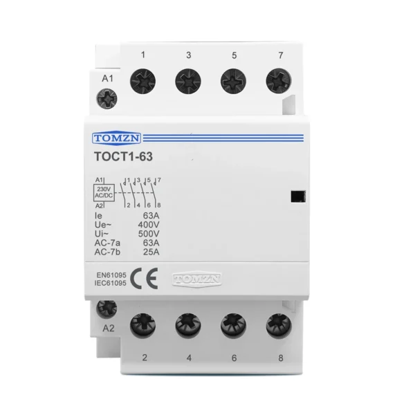 TOCT1 4P 4NO 4NC 2NO2NC Changeover Switch Control ACDC 24V 110V 230V Actual AC 400V 63A Din Rail Small Size Household Contactor - Image 6