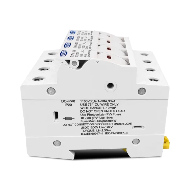 TOMZN 4P 1100V DC Fuse Holder 10*38mm High Voltage Solar PV TOPV-32 Base Photovoltaic System Protection Protector gPV LED - Image 4