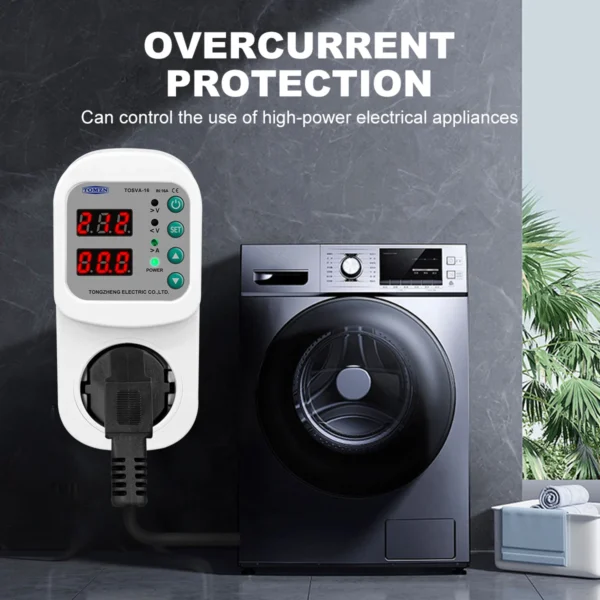 TOMZN UK Plug Socket TOSVA-16 Automatic Voltage current Protector Socket Adjustable 16A Power Surge Protector AC 110V 220V - Image 3