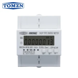 TOMZN 90-300VAC 60A Bi-directional Single Phase Energy Meter Kwh Monitoring Timer with voltage current action power protection