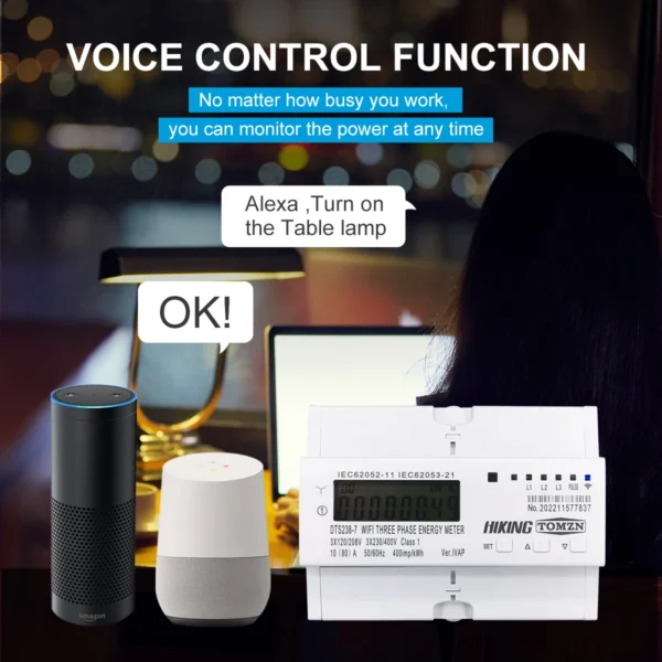 3 phase 80A TOMZN Tuya WIFI Smart Bidirectional Energy Meter timer Power Consumption Monitor kWh  switch Wattmeter 3*120V 3*220V - Image 4