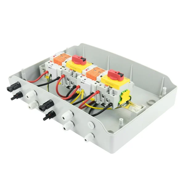 Solar photovoltaic PV Combiner Box With Lightning Protection 2 input 2 out DC 1000V Fuse MCB SPD Waterproof Box IP65 18ways - Image 5