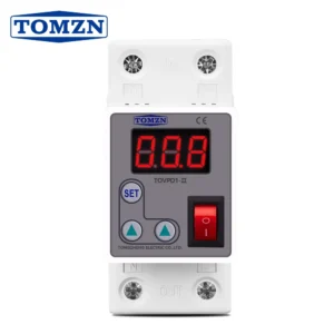TOMZN Din Rail 230V 1-63A Adjustable Overcurrent Protective Device Protector Relay Monitor Current Limit NEW type