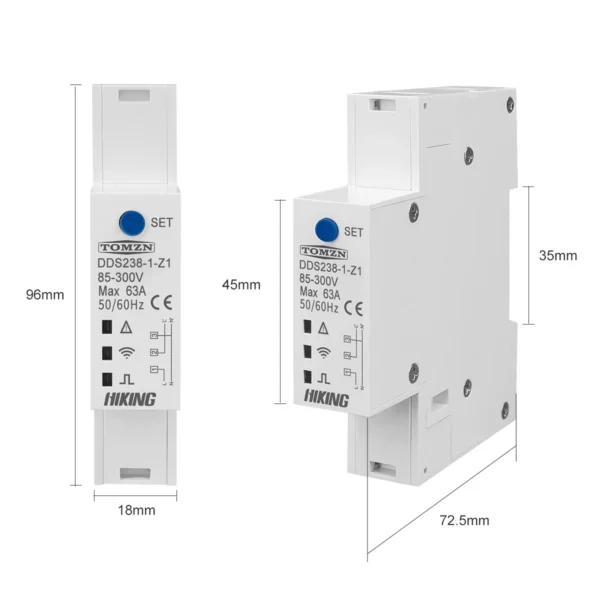 Zigbee TUYA 18mm 63A WIFI smart Bidirectional Energy Meter timer Power Monitor kWh Meter with voltage current protection - Image 3