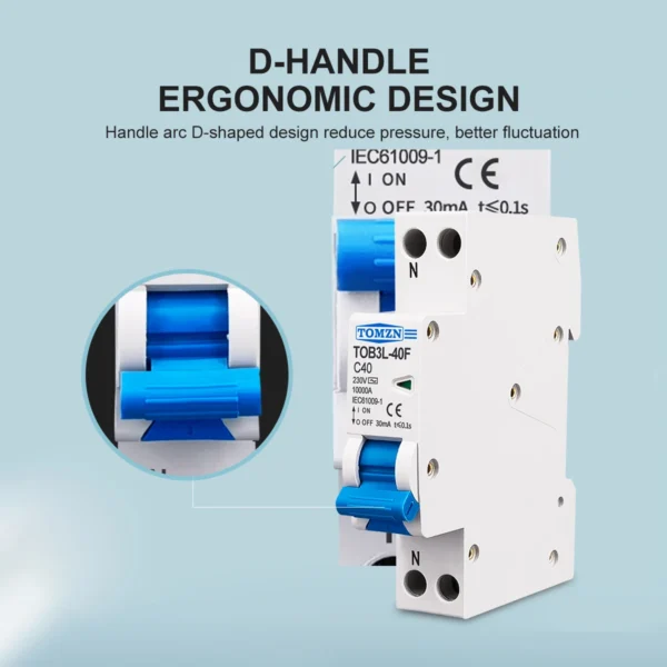 18mm RCBO 1P+N 10KA Residual current differential automatic Circuit breaker with over current Leakage protection AC type 230V - Image 6