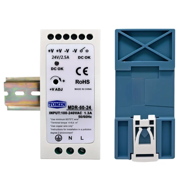DIN RAIL EDR MDR 20W 60W 75W AC to DC SMPS Output Switching power supply input 100-240V output 5V 12V 15V 24V 36V 48V adjustable - Image 2