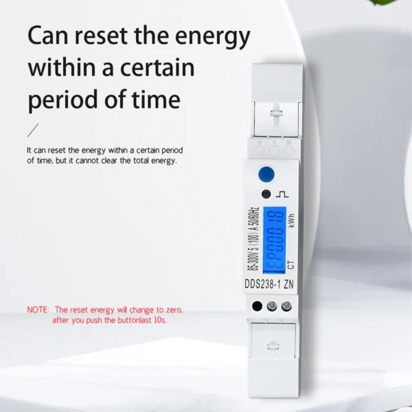 TOMZN Energy Meter CT LCD 85-300V Max 400V 100A 50/60Hz Positive Reverse Active Reactive Energy Voltage Current Hz PF Backlight - Image 2