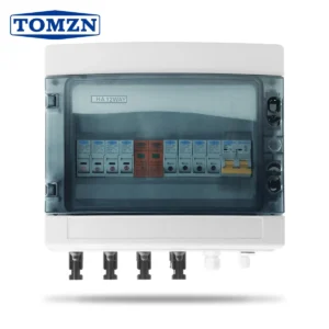 Solar photovoltaic PV Combiner Box With Lightning Protection 4 input 1 out DC 600V Fuse MCB SPD Waterproof Box IP65 12ways