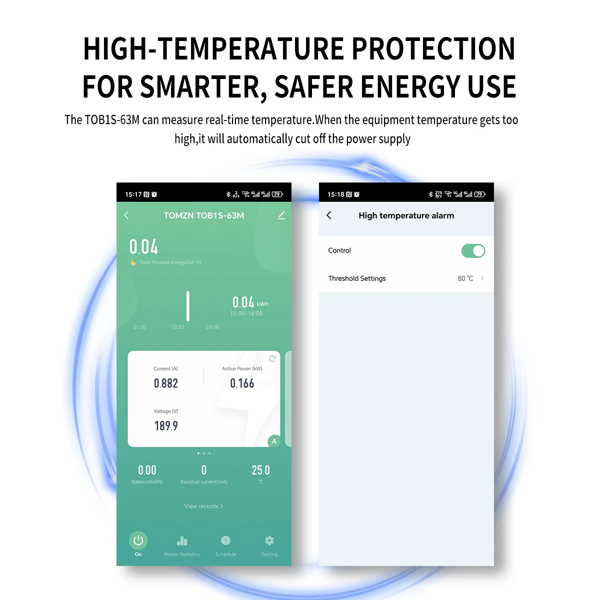 TOMZN TOB1S-63M TUYA Smartlife WIFI Circuit Breaker Smart Switch Remote Control Over/Under Voltage Current Protecion Temperature - Image 2
