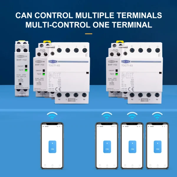 TOMZN BWF-Y02 Din rail Household 230V AC WIFI Smart Switch Controller For Smart Home Remote Control Contactor Ewelink - Image 2