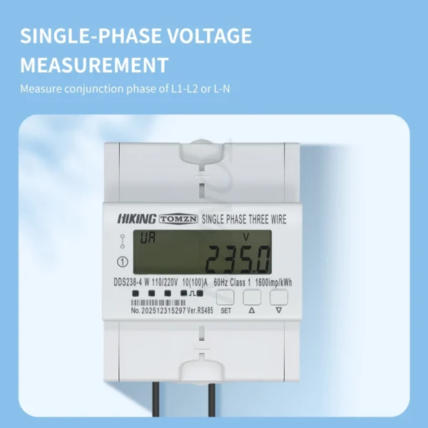 DDS238-4 W L1/L2  FM2S 110V+110V 100A Bi-directional Active Energy Measure RS485 FM2S Phase Voltage Frequency 50/60Hz TOMZN - Image 3
